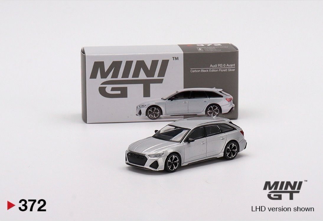 #372 MINI GT Audi RS 6 Avant Carbon Black Edition Florett Silver
