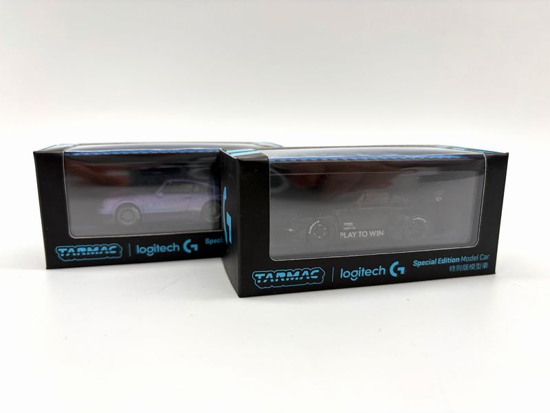 Tarmac Works Logitech RWB Porsche Special Edition Model Car Set Purple & Black