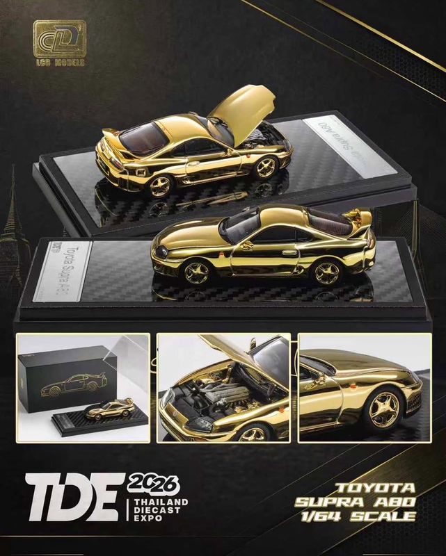 [PREORDER] LCD Model Toyota Supra A80 Gold Chrome | 2026 Thailand Diecast Expo