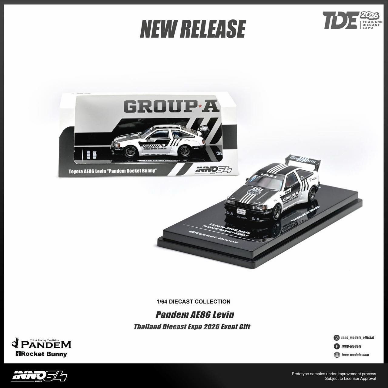 [PREORDER] INNO64 Pandem AE86 Levin Group A Event Gift Exclusive | 2026 Thailand Diecast Expo