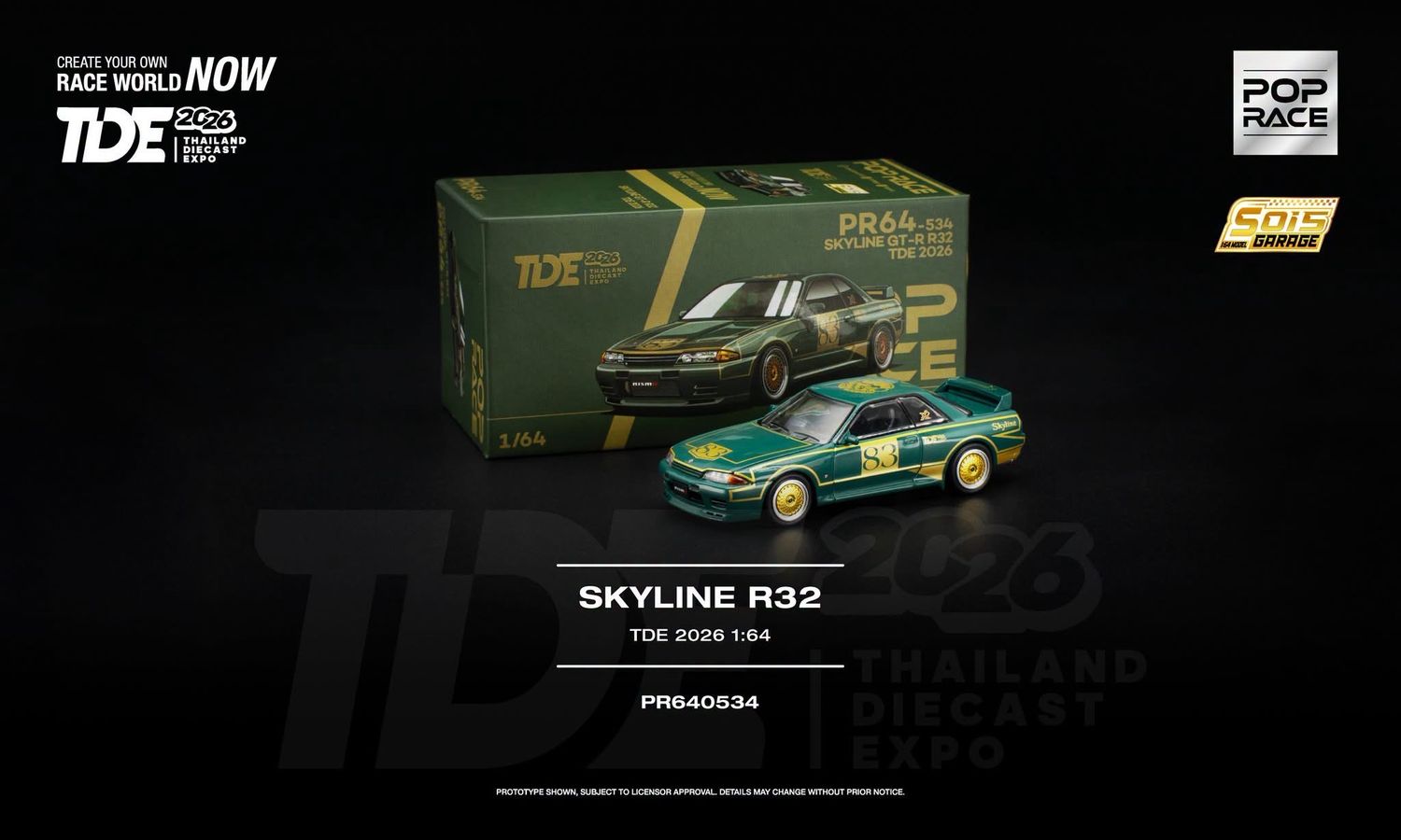 [PREORDER] POP RACE x GRANDPRIX Skyline R32 (PR64-534) | 2026 Thailand Diecast Expo