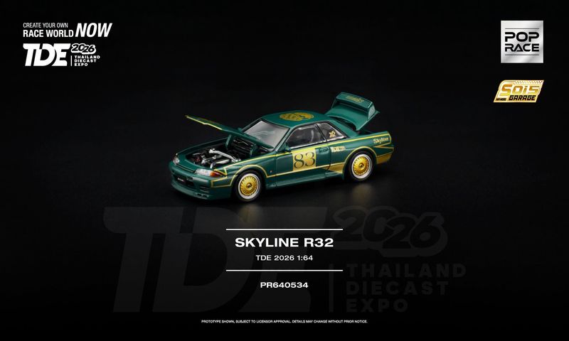 POP RACE x GRANDPRIX Skyline R32 (PR64-534) | 2026 Thailand Diecast Expo