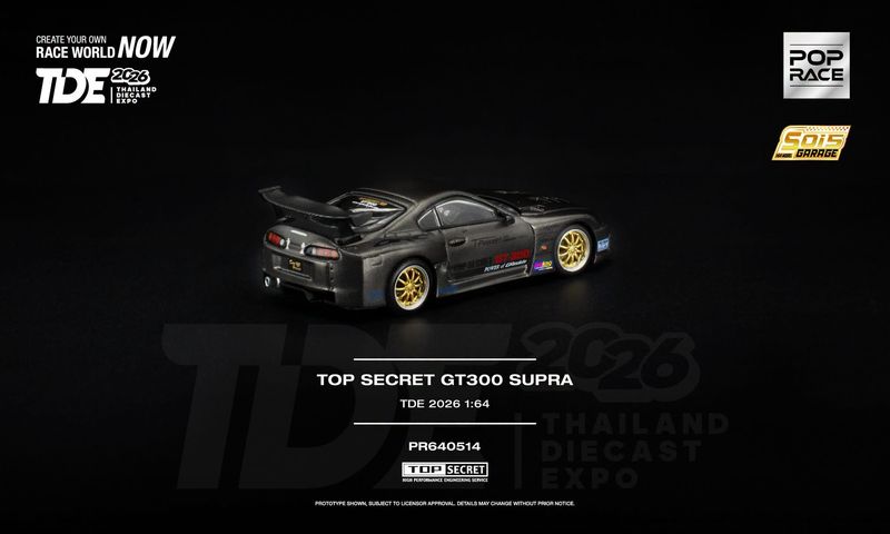 POP RACE Top Secret GT300 Supra Carbon Fibre (PR64-514) | 2026 Thailand Diecast Expo