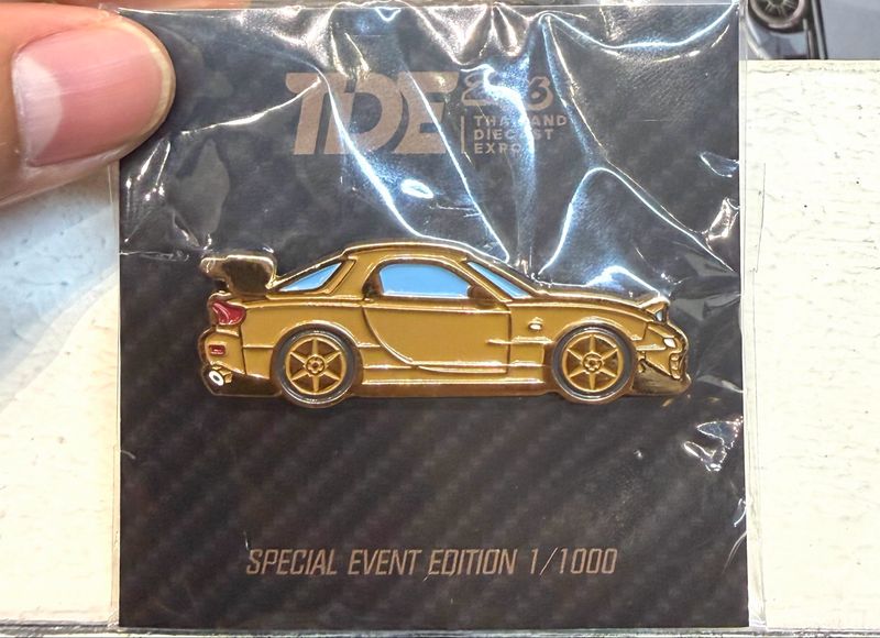 Gold Mazda RX-7 Limited Edition Pin | 2026 Thailand Diecast Expo