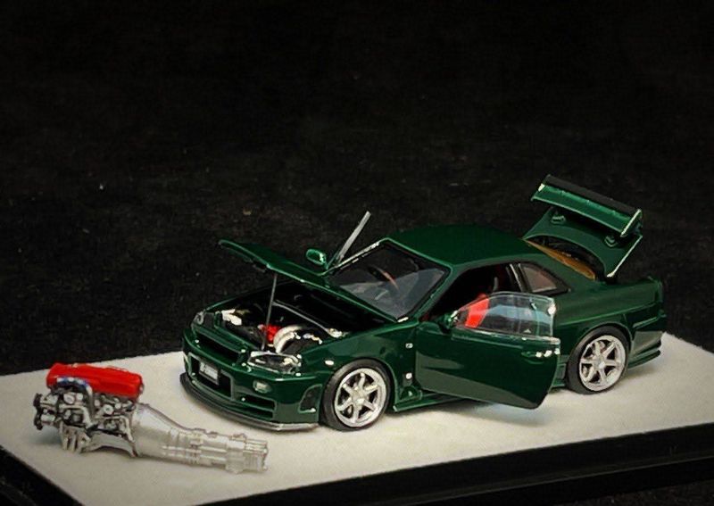 PGM x One Model 1/64 Nissan Skyline GT-R R34 Z-Tune British Green