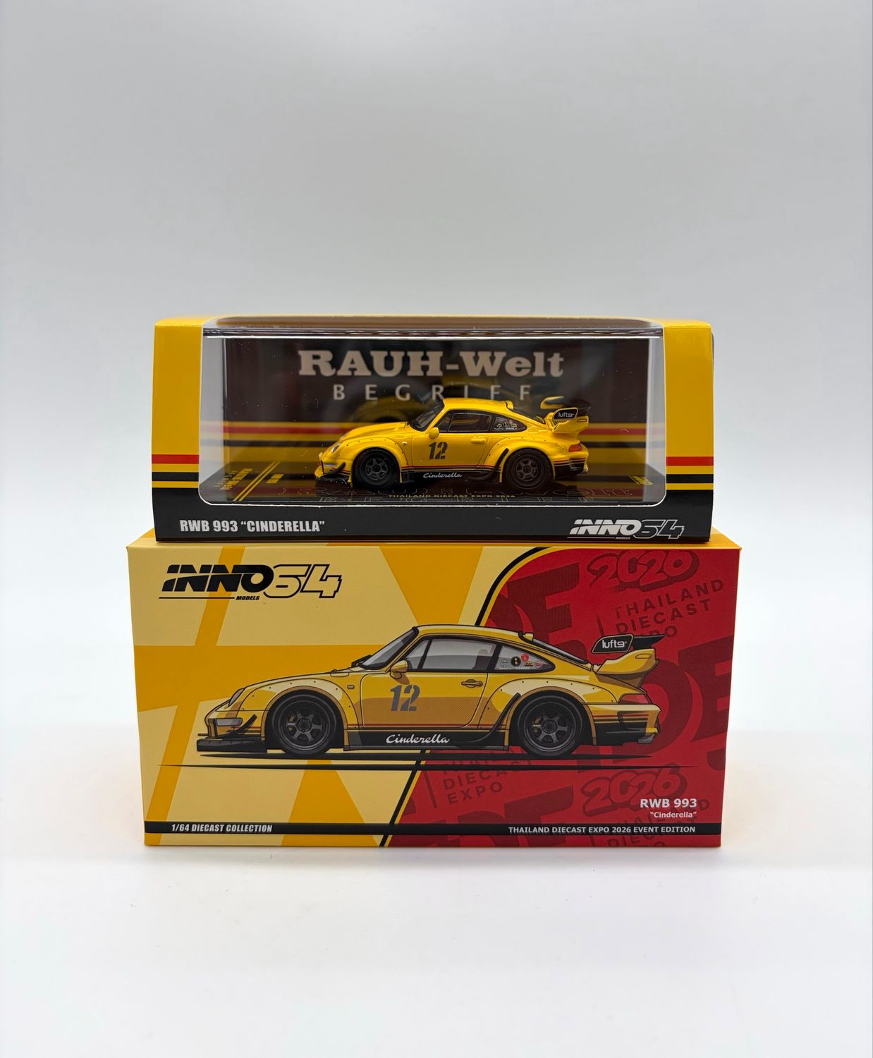 [UNSEALED] INNO64 RWB 993 Cinderella Yellow | 2026 Thailand Diecast Expo