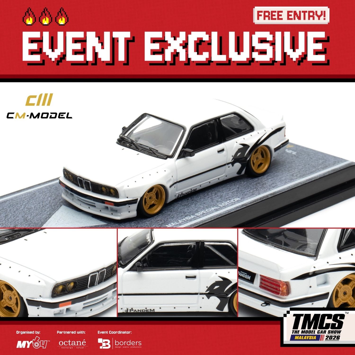 CM Model Pandem BMW E30 White | 2026 the Model Car Show Malaysia