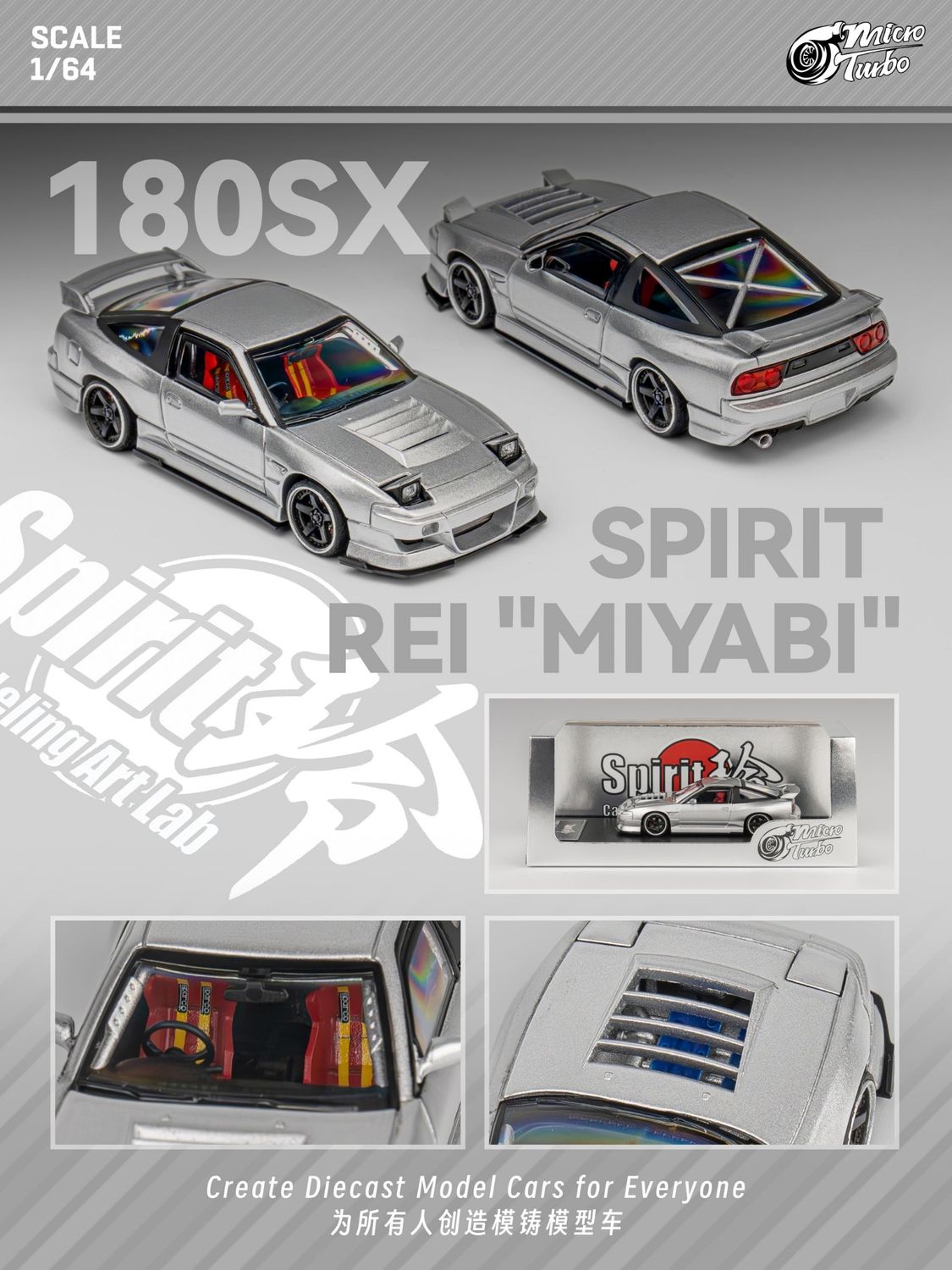 [UNSEALED] Micro Turbo Nissan 180SX Spirit Rei "Miyabi" Silver
