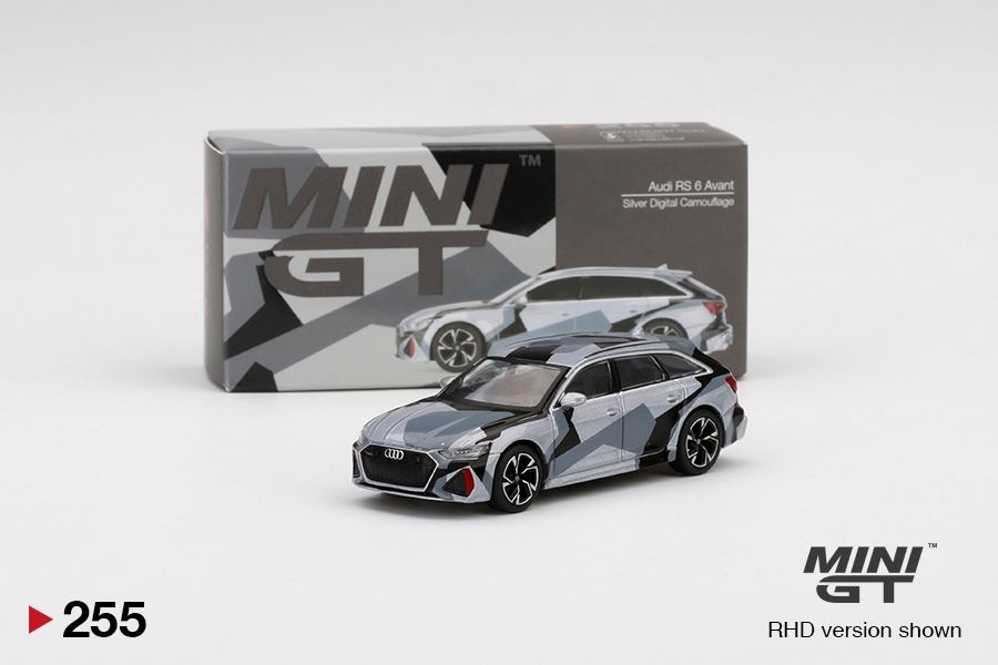 #255 MINI GT Audi RS 6 Avant Silver Digital Camouflage #255 MINI GT Audi RS 6 Avant Silver Digital Camouflage