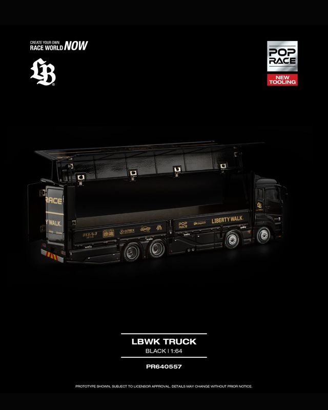 [PREORDER] POP RACE LBWK Truck Black (PR64-557)