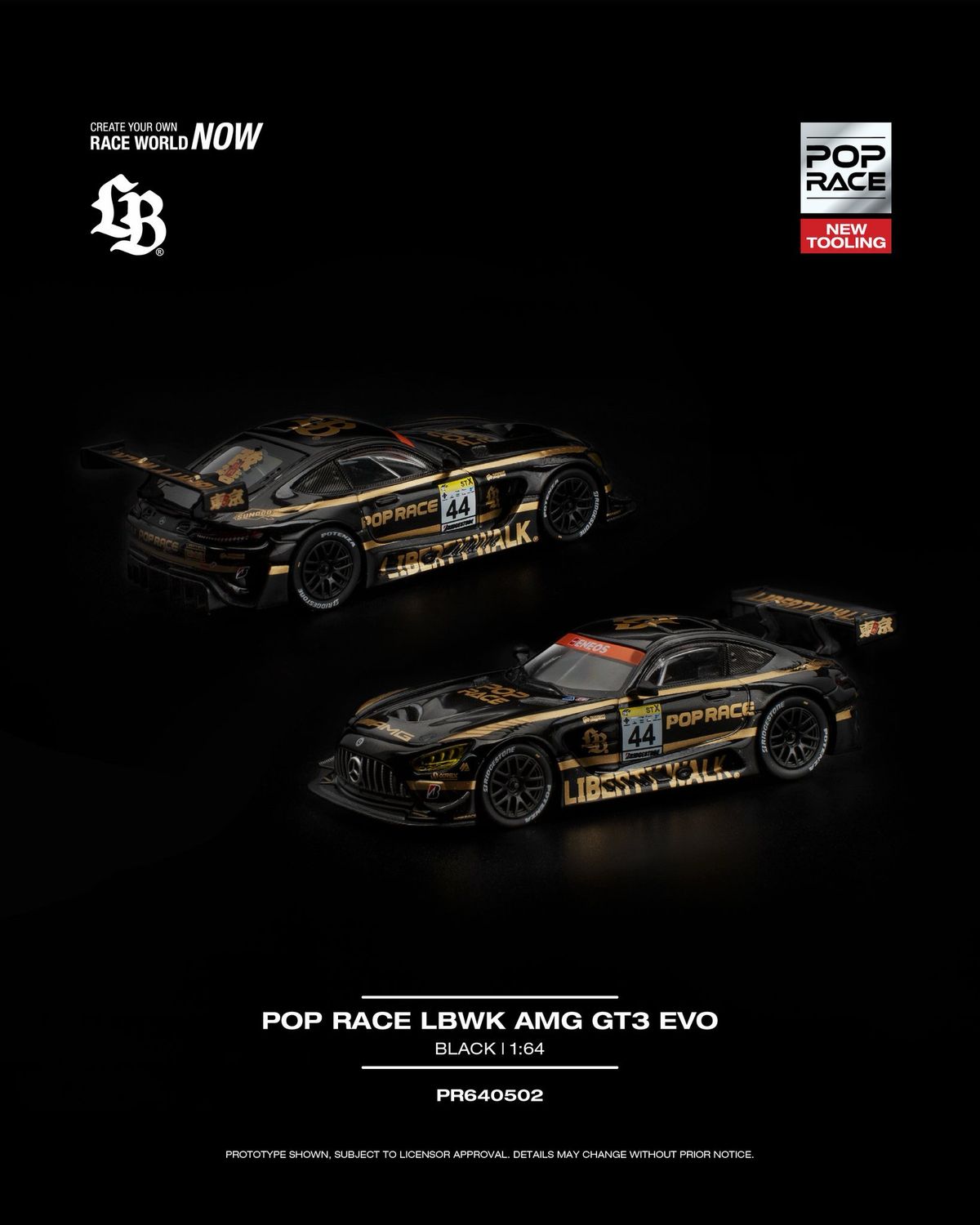 [PREORDER] POP RACE LBWK AMG GT3 EVO (PR64-502)