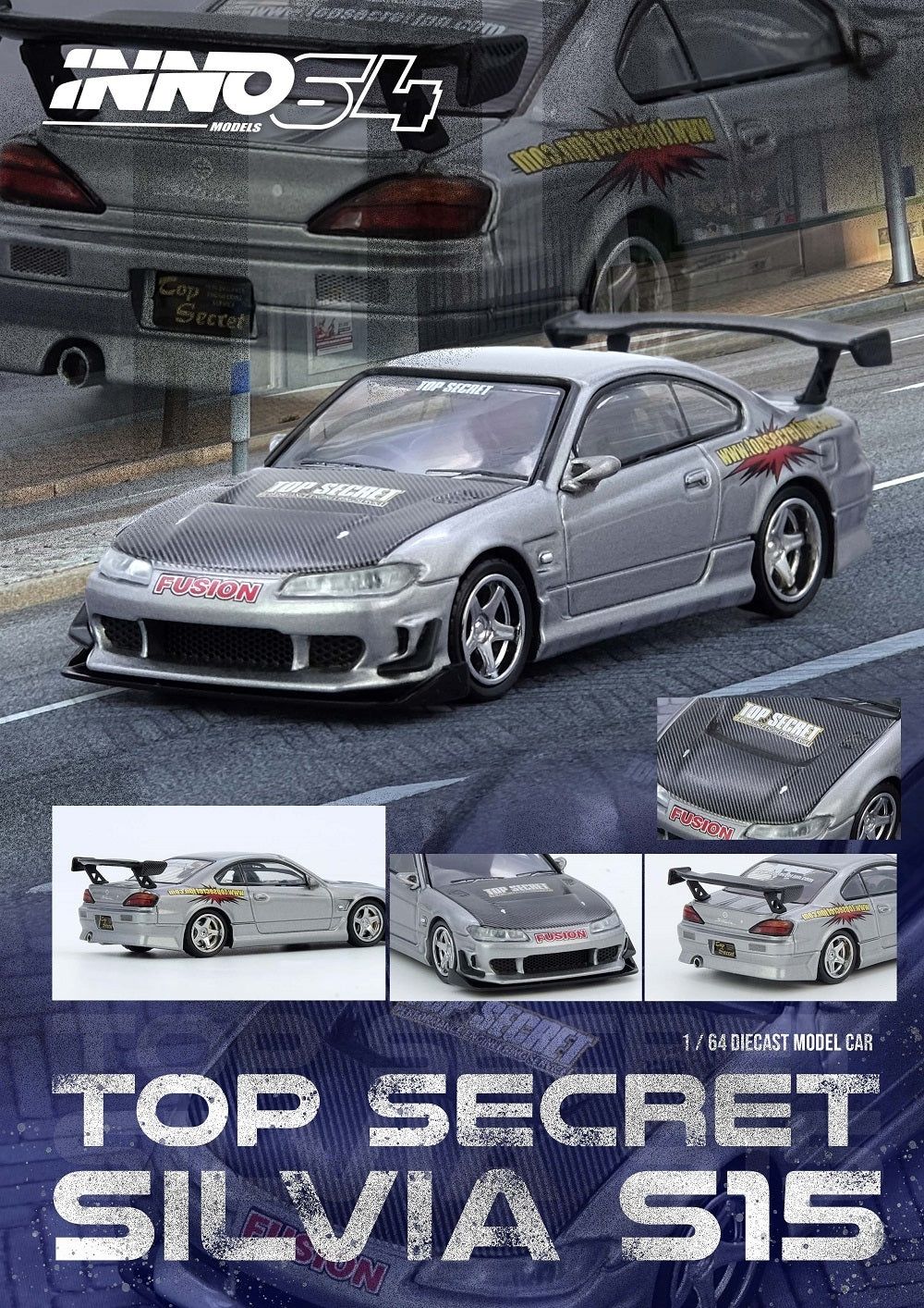 INNO64 Nissan Top Secret Silvia (S15) Silver