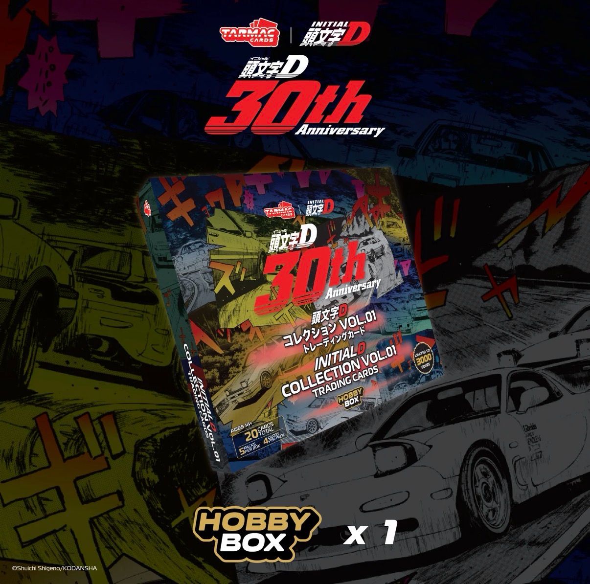 Tarmac Cards x Initial D Collection Vol.01 - 30th Anniversary - Hobby Box Trading Cards (TC-IDC-H01)