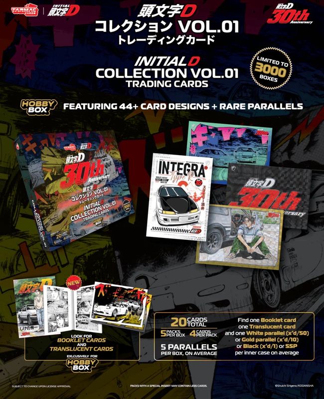 Tarmac Cards x Initial D Collection Vol.01 - 30th Anniversary - Hobby Box Trading Cards (TC-IDC-H01)