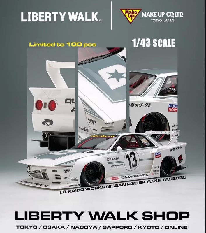 [PREORDER] MAKE UP Model 1/43 x LBWK Skyline R32 Quadrant Tokyo Auto Salon 2025