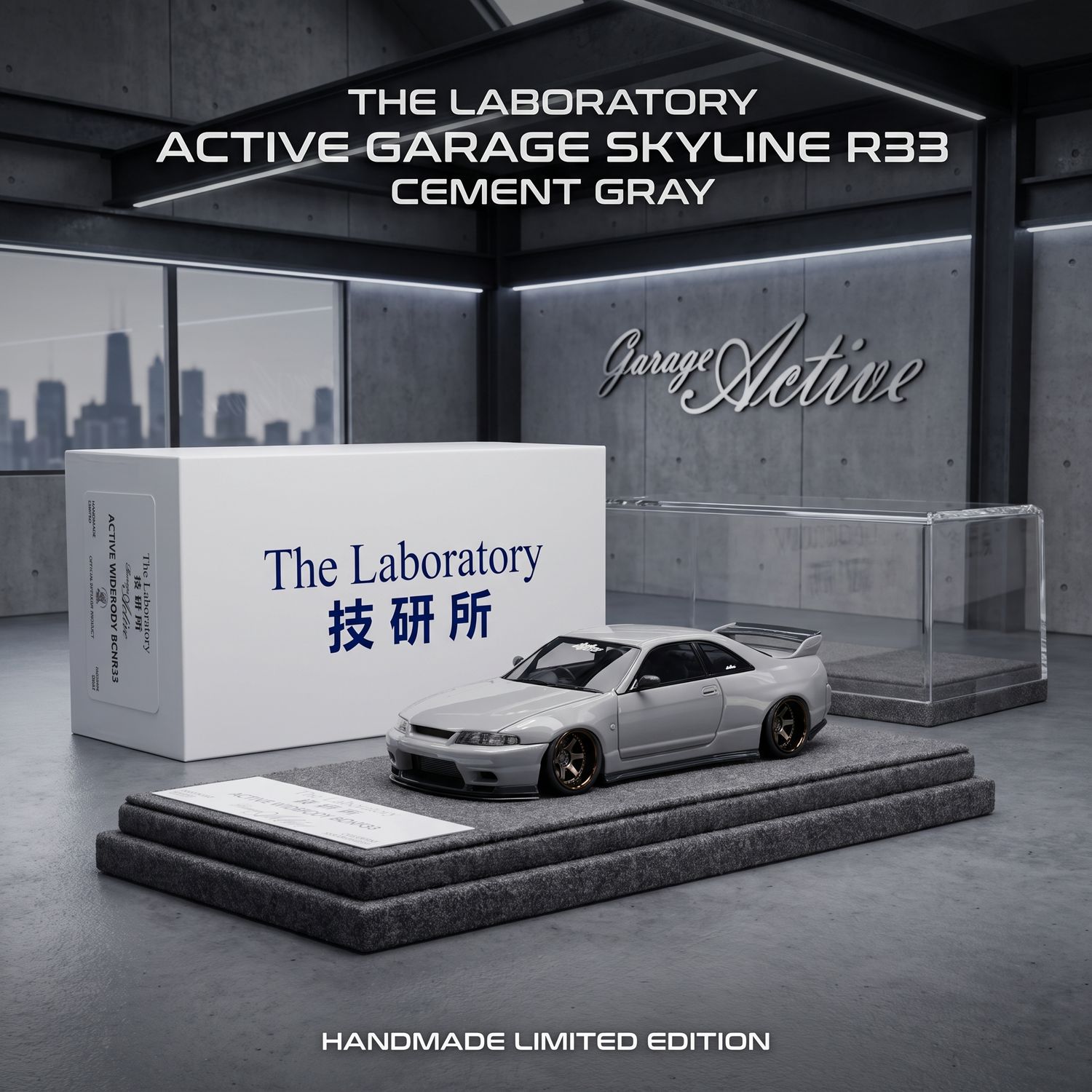 Zonzo The Laboratory 1/64 Resin Active Widebody Skyline BCNR33 Cement Gray