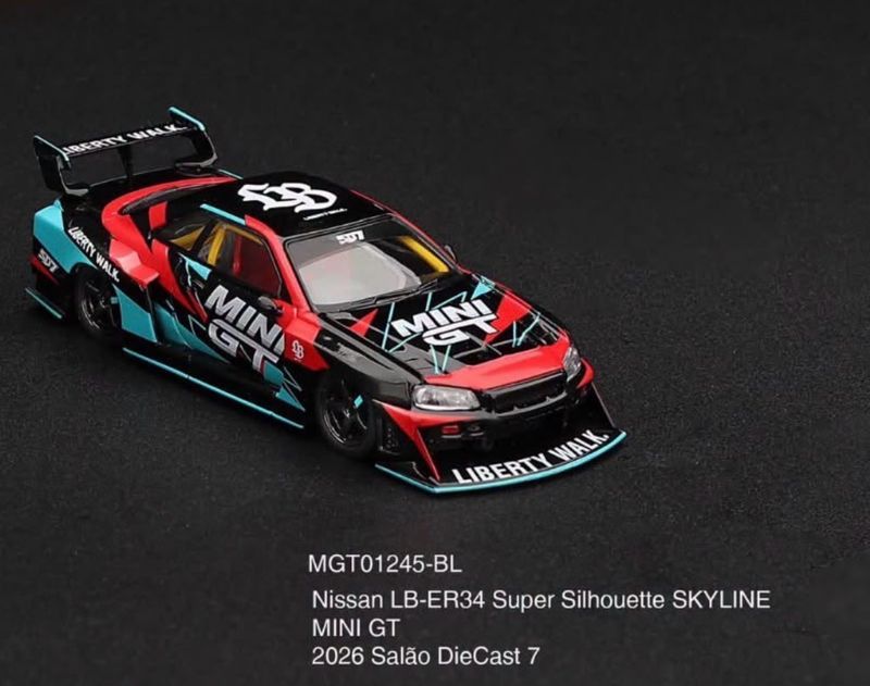 [PREORDER] #1245 MINI GT Nissan LB-ER34 Super Silhouette Skyline | 2026 Salao Diecast Brazil
