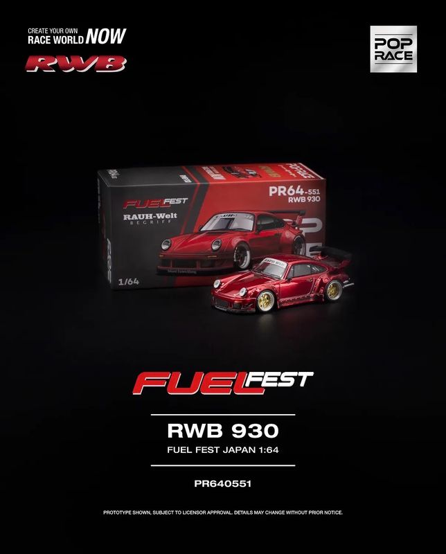 [PREORDER] POP RACE RWB 930 Red (PR64-551) | 2026 Fuel Fest Japan