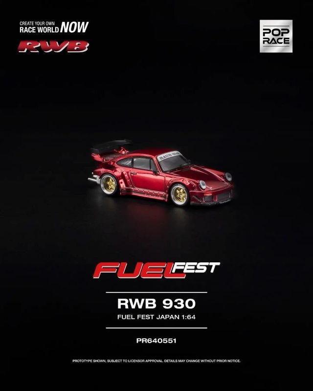 [PREORDER] POP RACE RWB 930 Red (PR64-551) | 2026 Fuel Fest Japan