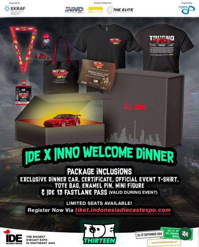 [PREORDER] INNO64 AE86 Pandem Red Edition Dinner Event Car | 2026 Indonesia Diecast Expo