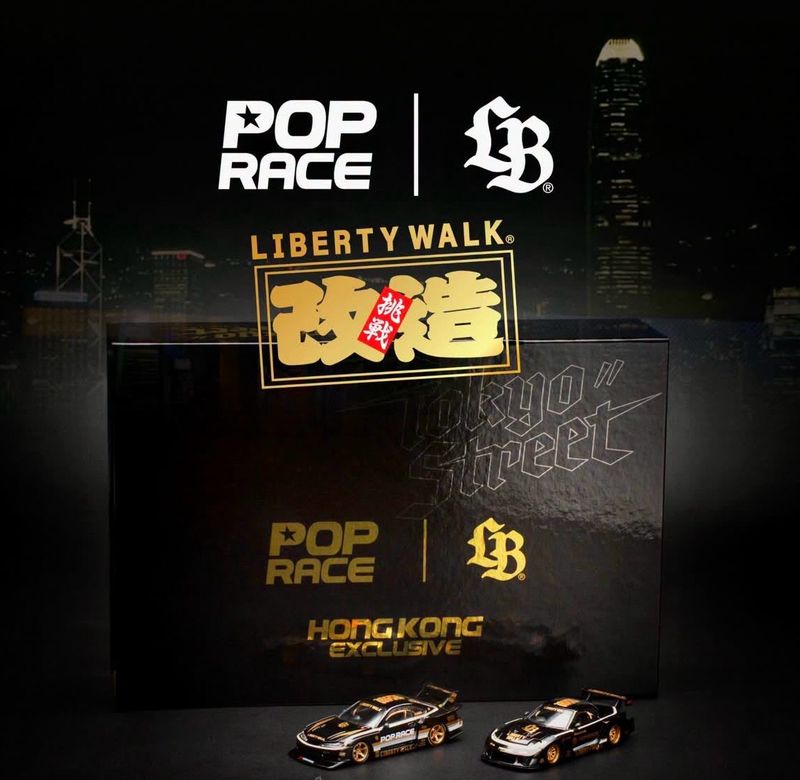 [PREORDER] POP RACE x LBWK LB-SUPER SILHOUETTE RX7 (FD3S) BLACK &amp; LB-SUPER SILHOUETTE S15 SILVIA BLACK Set of 2 | 2026 POP RACE Hong Kong Store Opening