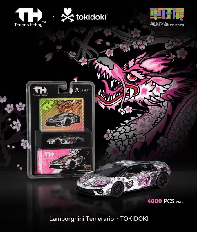 [PREORDER] Trends Hobby x TOKIDOKI Lamborghini Temerario &amp; Lamborghini Urus Performante Set of 2 | 2026 HK Toy Car Salon