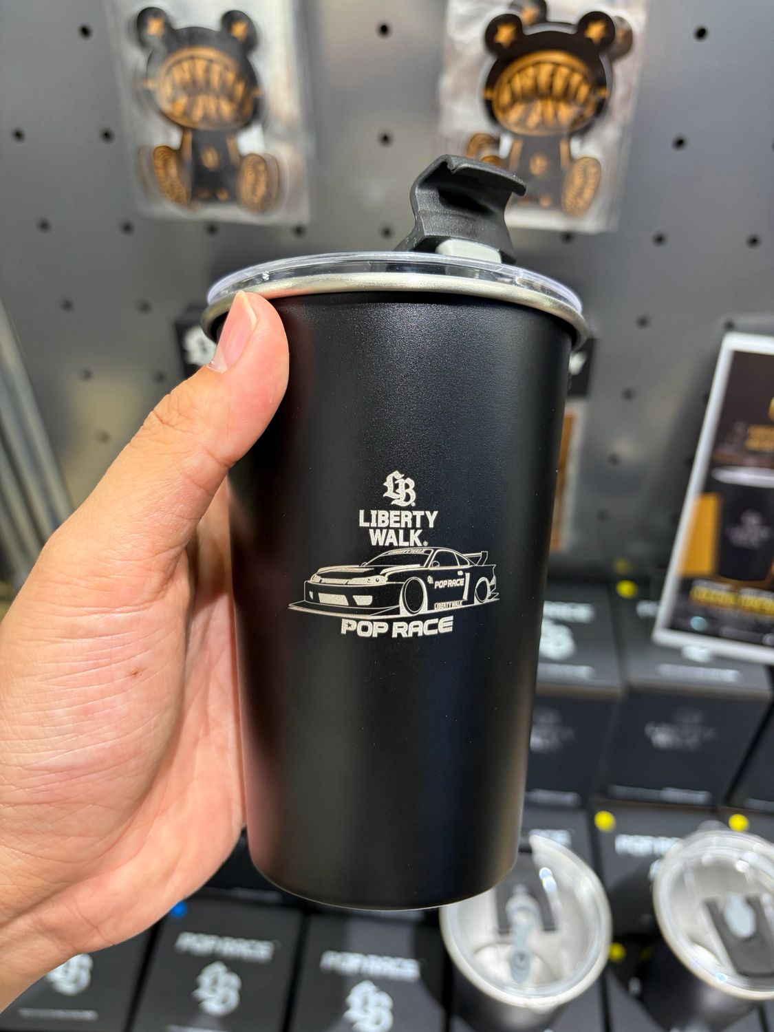 [PREORDER] Liberty Walk x POP RACE S15 Silvia Black Metal Tumbler Mug | 2026 Hong Kong Store Opening