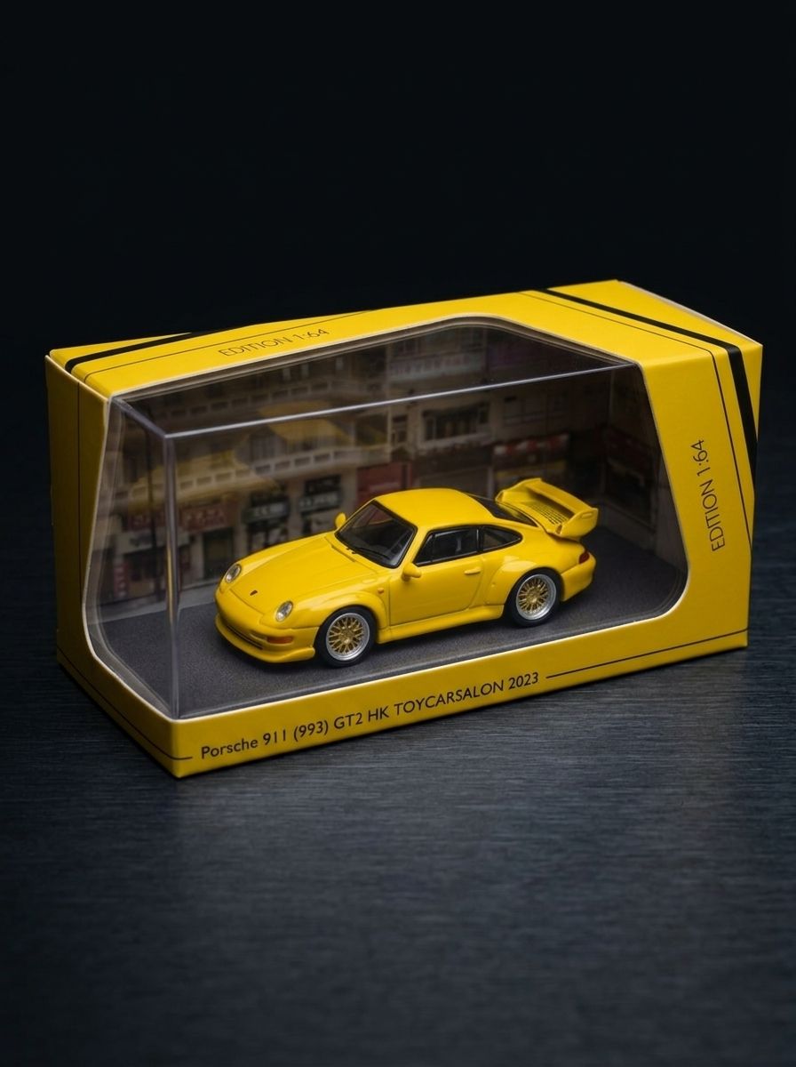 [PREORDER] Schuco Porsche 911 (993) GT2 Yellow | 2023 HK Toy Car Salon