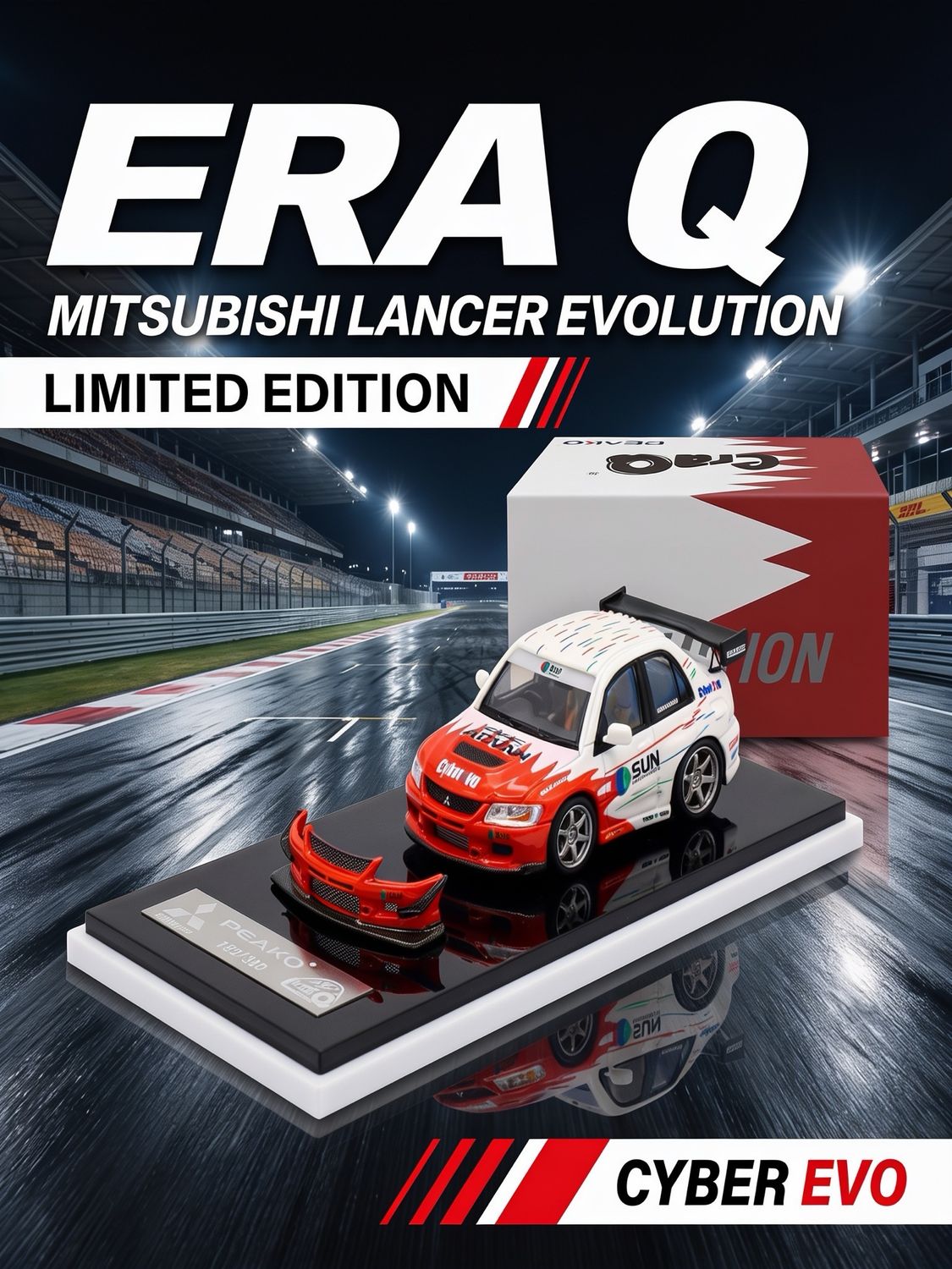 [PREORDER] ERA Q x PEAKO Resin Mitsubishi Lancer Evolution Cyber Evo | 2026 HK Toy Car Salon