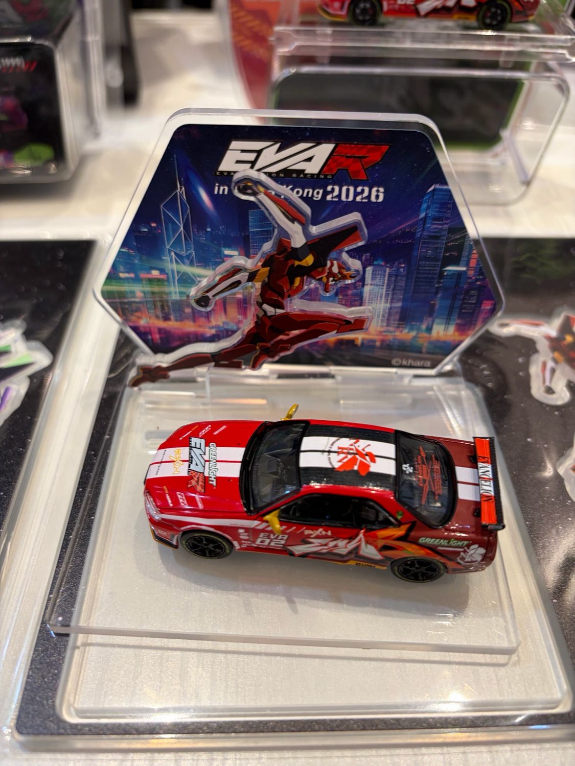 Greenlight EVA RT PRODUCTION MODEL-02 NISSAN SKYLINE GT-R V-SPEC R34 1999 Red with Acrylic Base | Chance of Chase Greenlight EVA RT PRODUCTION MODEL-02 NISSAN SKYLINE GT-R V-SPEC R34 1999 Red with Acrylic Base | Chance of Chase