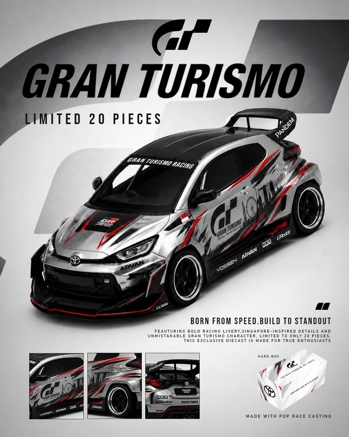 [PREORDER] Toyota GR Yaris Gran Turismo Custom POP RACE Silver