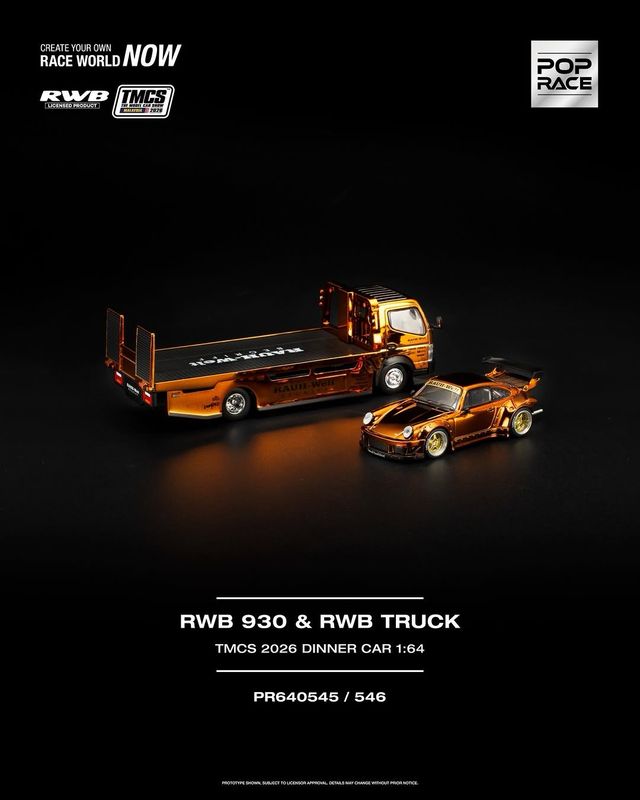 [UNSEALED] POP RACE RWB 930 &amp; RWB Truck (PR64-545/546) TMCS26 Dinner Exclusive | 2026 The Model Car Expo