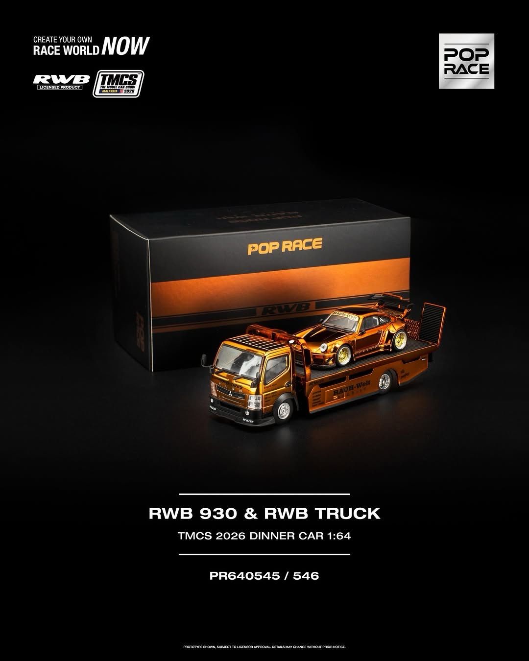 [UNSEALED] POP RACE RWB 930 &amp; RWB Truck (PR64-545/546) TMCS26 Dinner Exclusive | 2026 The Model Car Expo