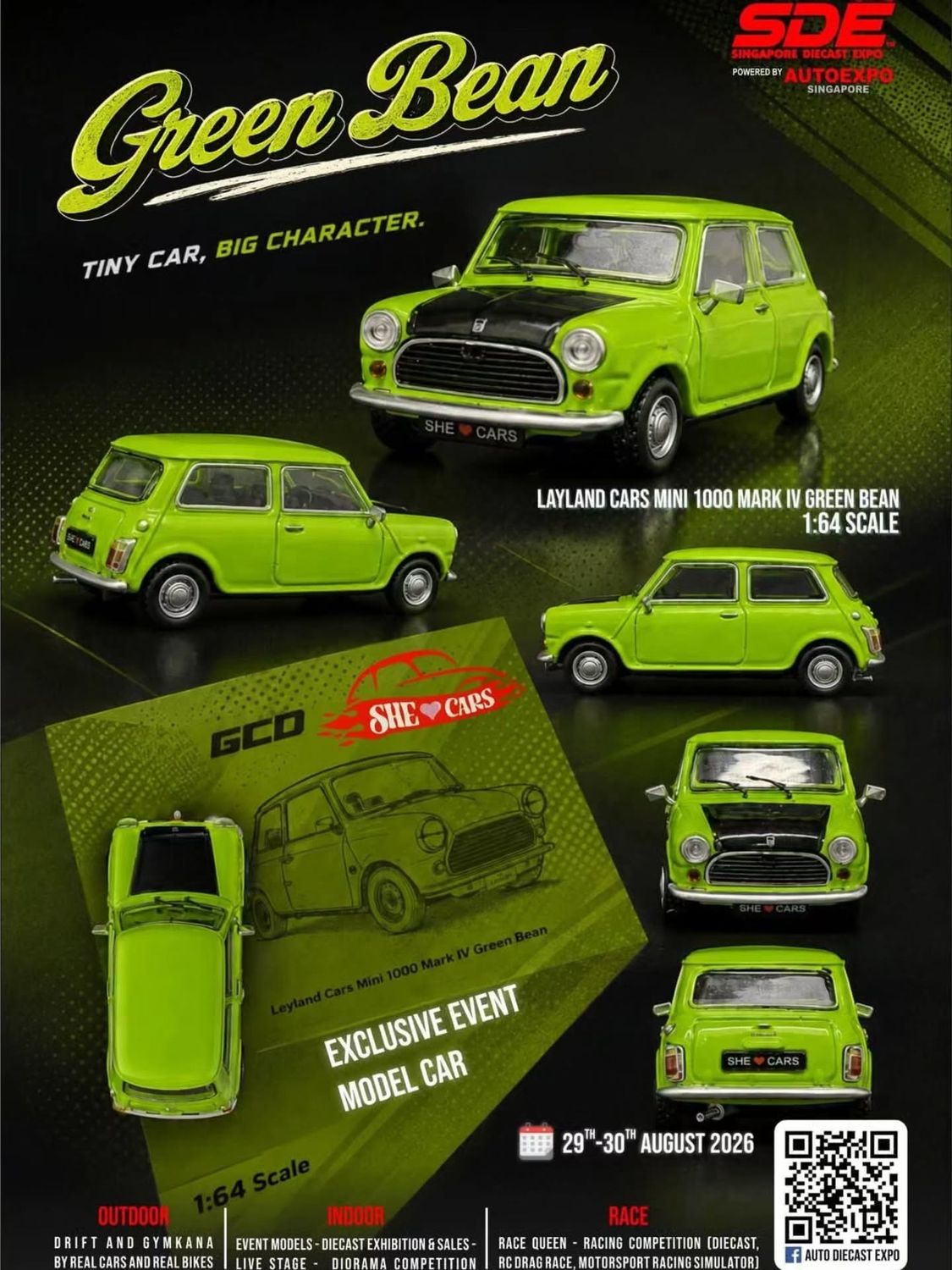 GCD Layland Cars Mini 1000 Mark IV Green Bean | 2026 Singapore Auto Expo