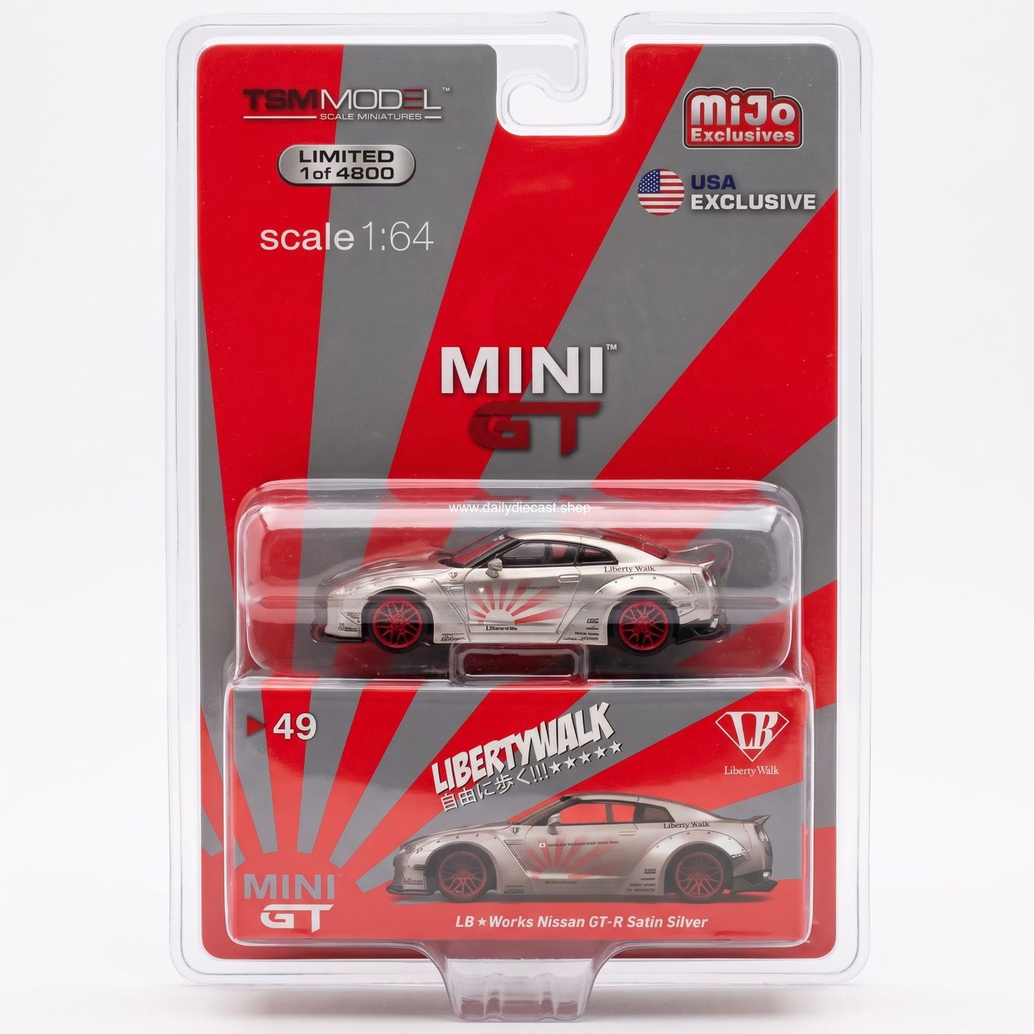 #49 MINI GT LB★WORKS Nissan GT-R Satin Silver Blister #49 MINI GT LB★WORKS Nissan GT-R Satin Silver Blister