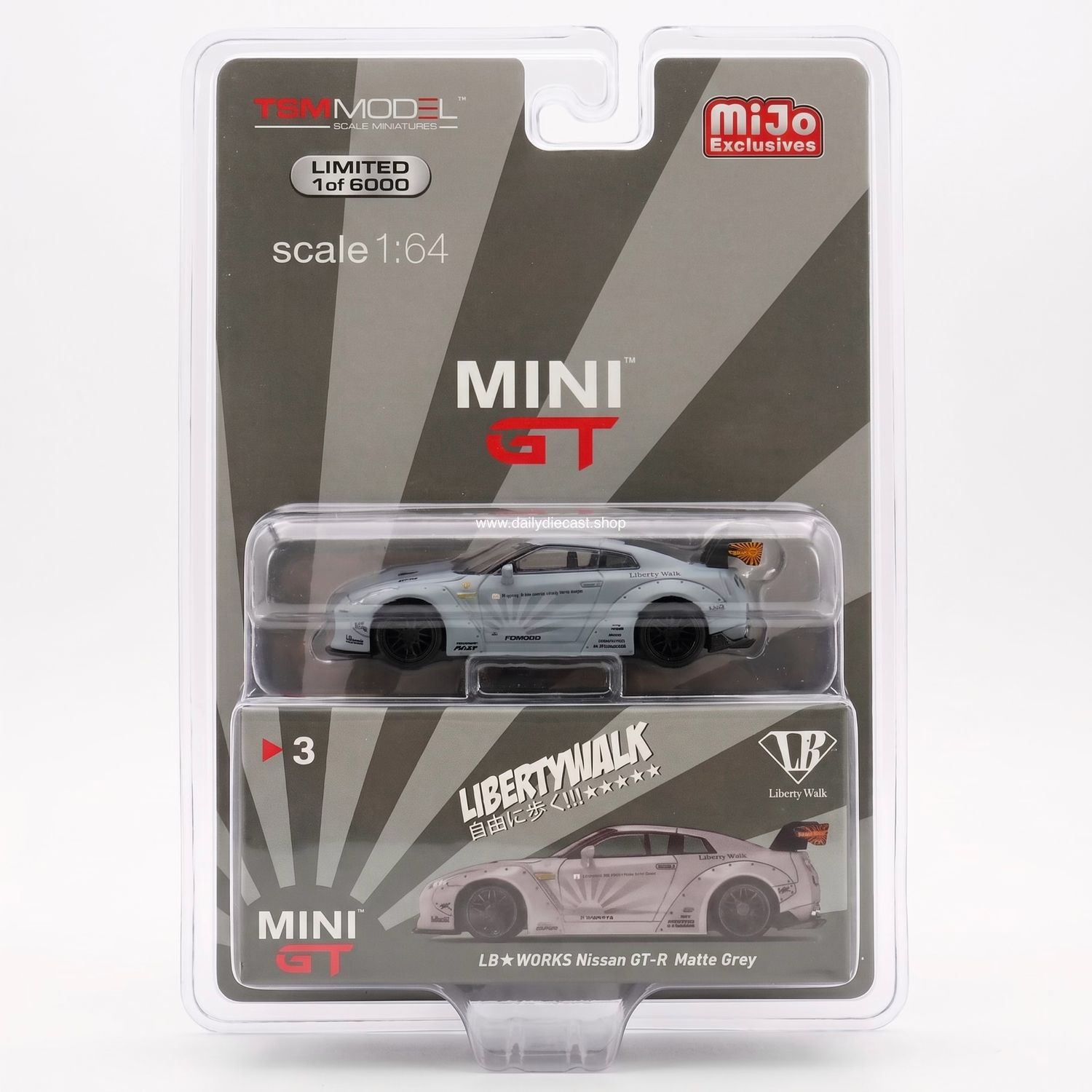 #3 MINI GT LB★WORKS Nissan GT-R Matte Grey Blister #3 MINI GT LB★WORKS Nissan GT-R Matte Grey Blister