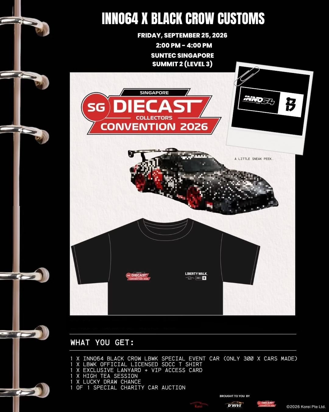 INNO64 x SDCC 2026 x Black Crow Customs VIP Exclusive Event Car | 2026 Singapore Diecast Collectors Convention