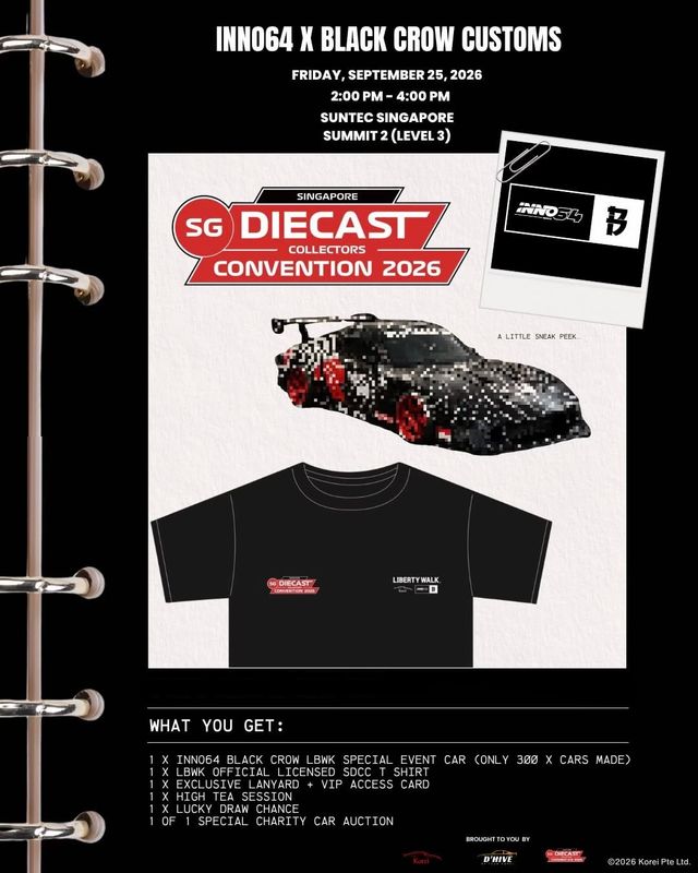 [PREORDER] INNO64 x SDCC 2026 x Black Crow Customs Mazda LB-Super Silhouette RX7 (FD3S) VIP Exclusive Event Car | 2026 Singapore Diecast Collectors Convention