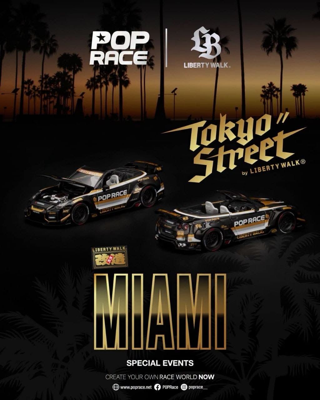 [PREORDER] POP RACE x LIBERTY WALK LB-WORKS R35 GT-R Final Edition Convertible | 2026 Miami Special Event