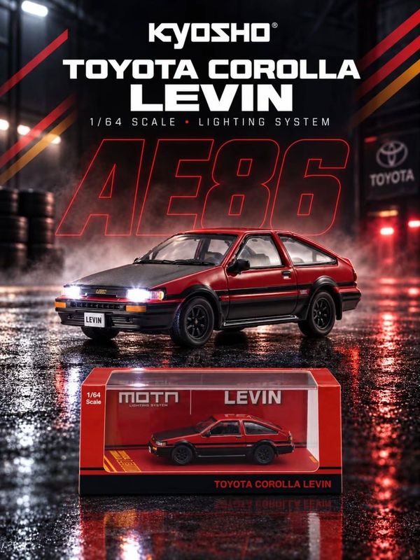 [PREORDER] KYOSHO Toyota Corolla Levin Red MOTN Lighting System Compatible | 2026 Indonesia Diecast Expo (IDE)