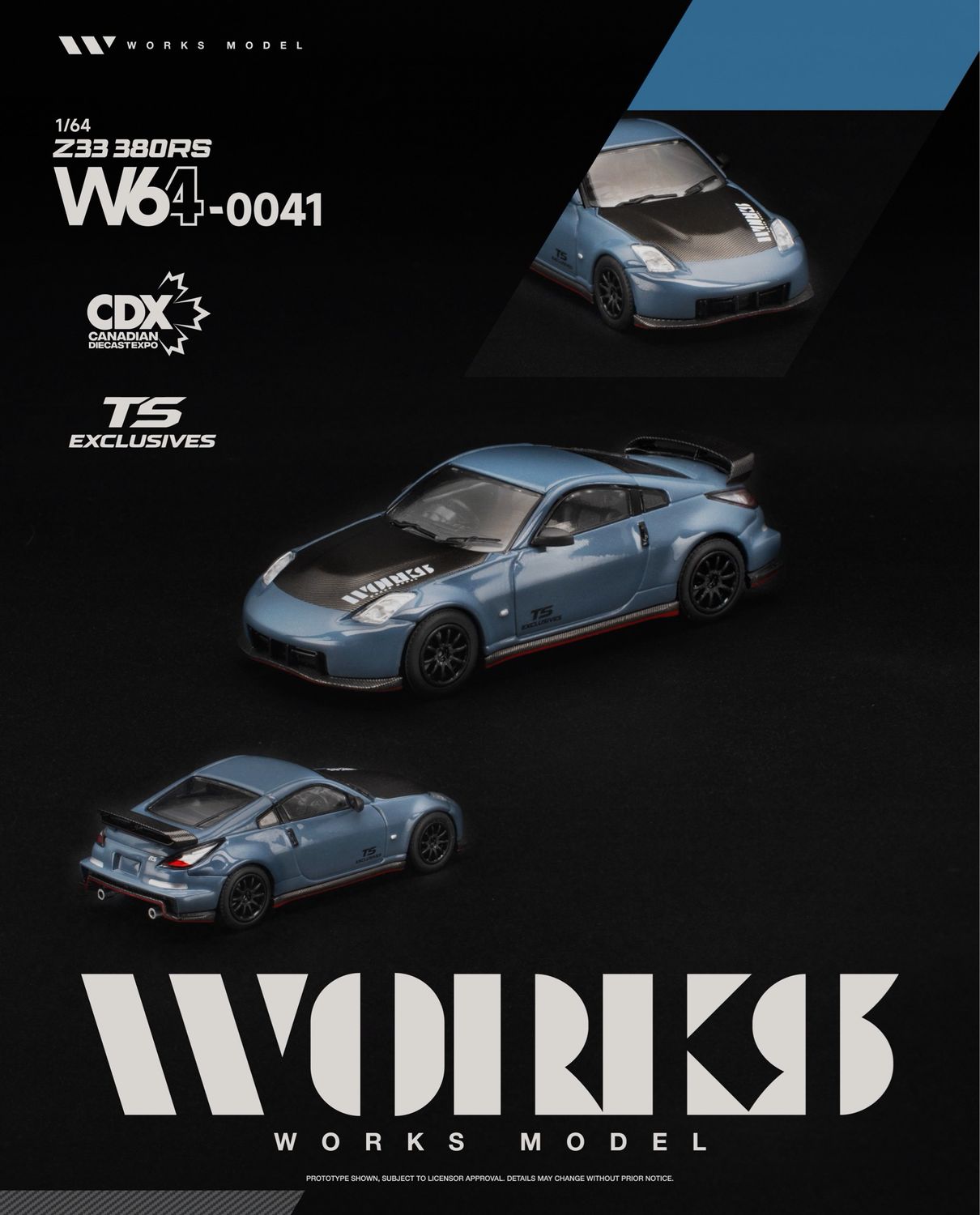 [PREORDER] Works Model Z33 380RS Slate Blue (W64-0041) | 2026 Canadian Diecast Expo