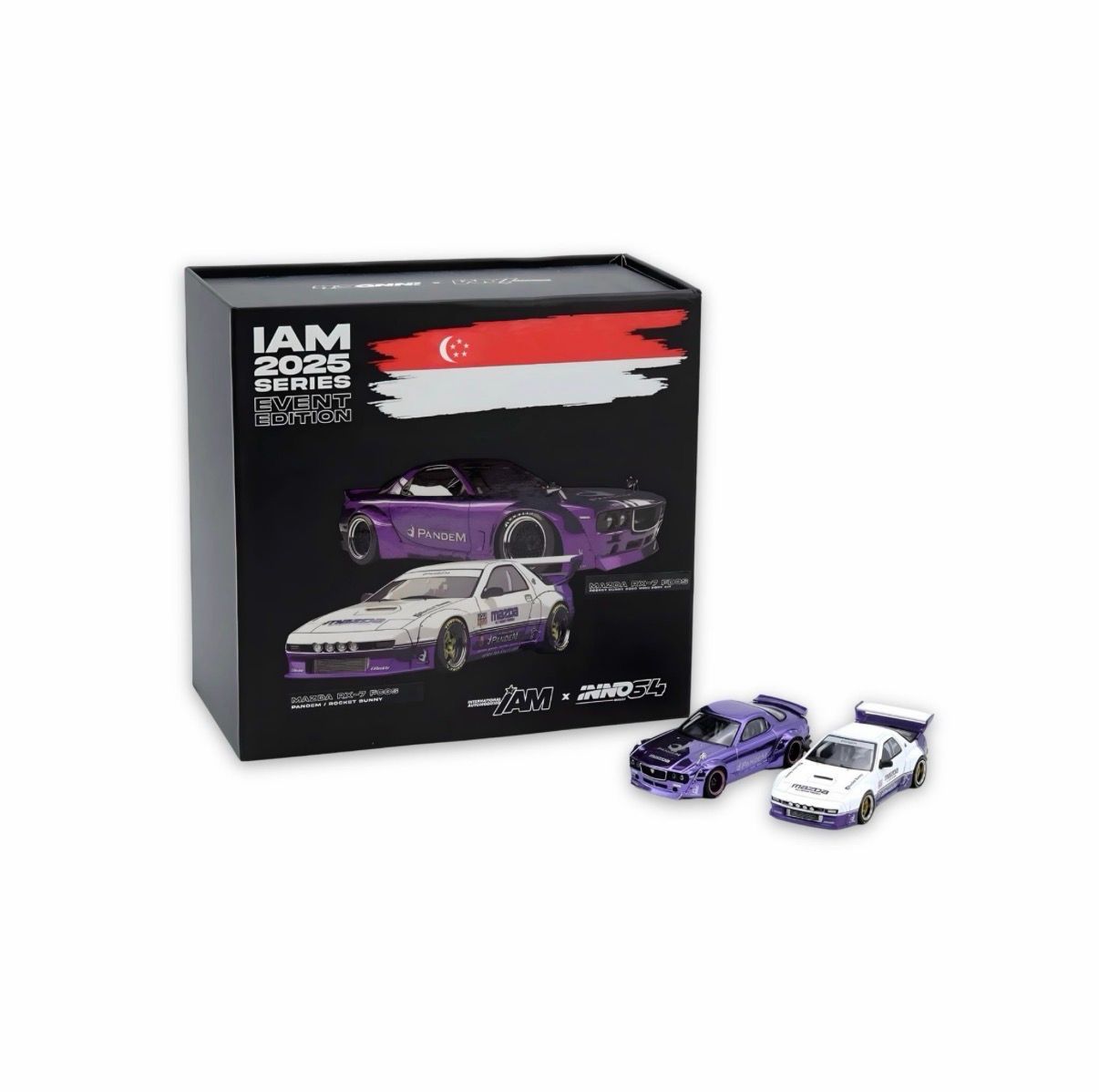INNO64 Mazda RX-7 FC3S Pandem Rocket Bunny & FD3S Rocket Bunny Boss Wide Body Kit Purple Event Edition | 2025 IAM Singapore INNO64 Mazda RX-7 FC3S Pandem Rocket Bunny & FD3S Rocket Bunny Boss Wide Body Kit Purple Event Edition | 2025 IAM Singapore