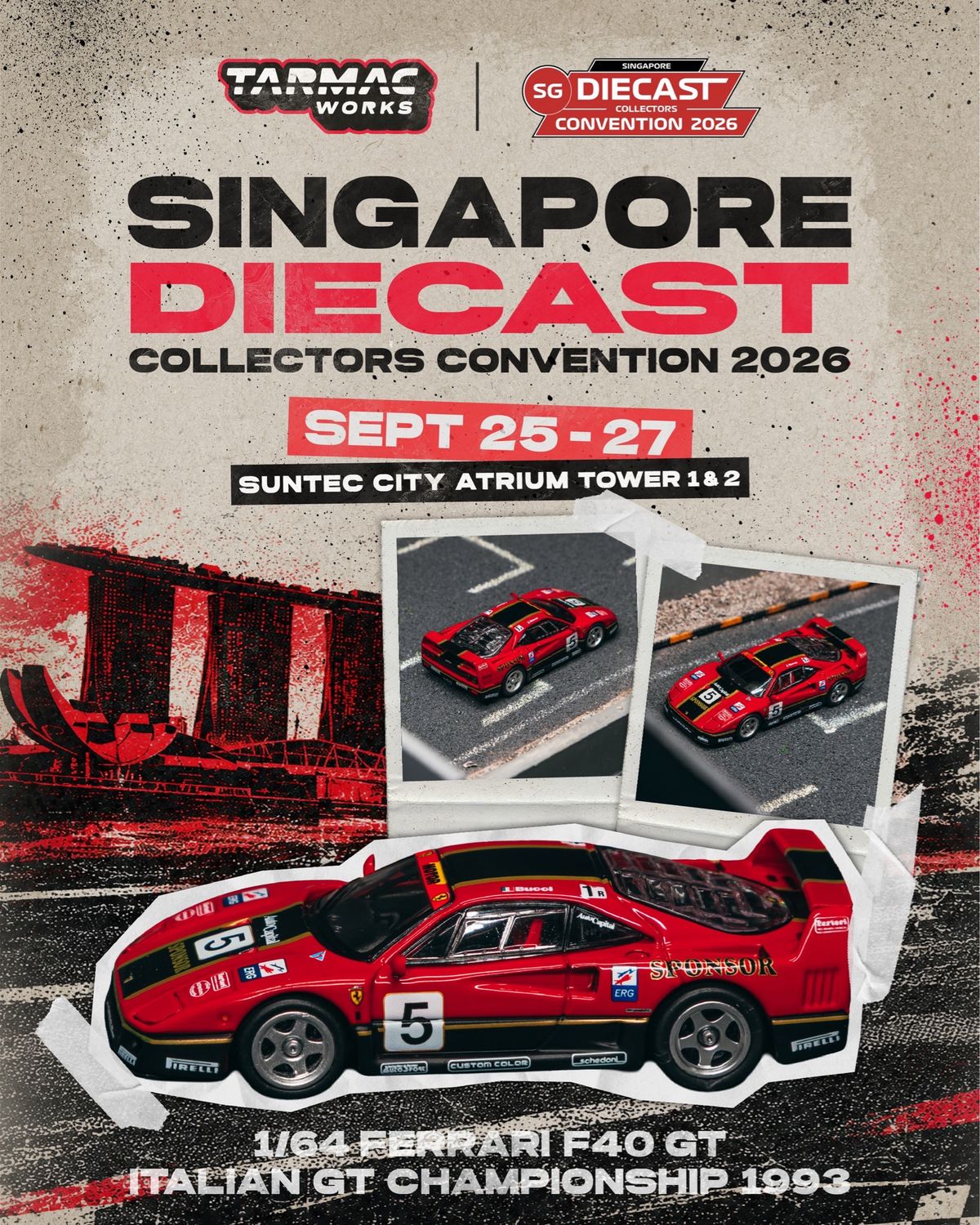 [PREORDER] Tarmac Works Ferrari F40 GT Italian GT Championship 1993 Stefano Bucci Special Edition | 2026 Singapore Diecast Collectors Convention