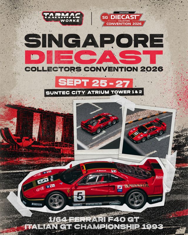 [PREORDER] Tarmac Works Ferrari F40 GT Italian GT Championship 1993 Stefano Bucci Special Edition | 2026 Singapore Diecast Collectors Convention