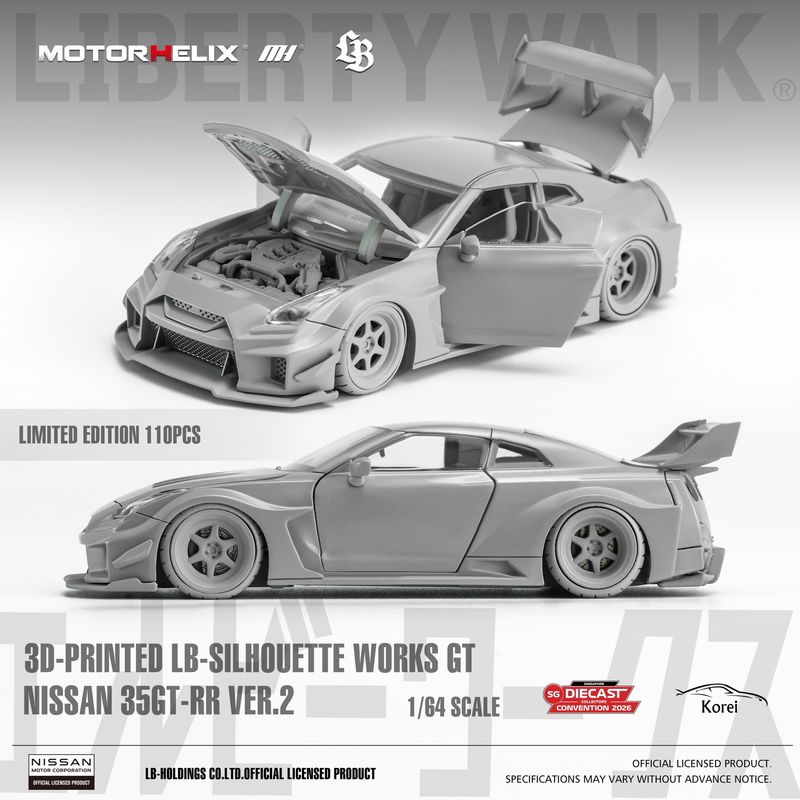 [PREORDER] Motorhelix x Liberty Walk x SDCC LB-Silhouette WORKS GT 35GT-RR Ver.2 Raw Resin Model | 2026 Singapore Diecast Collectors Convention