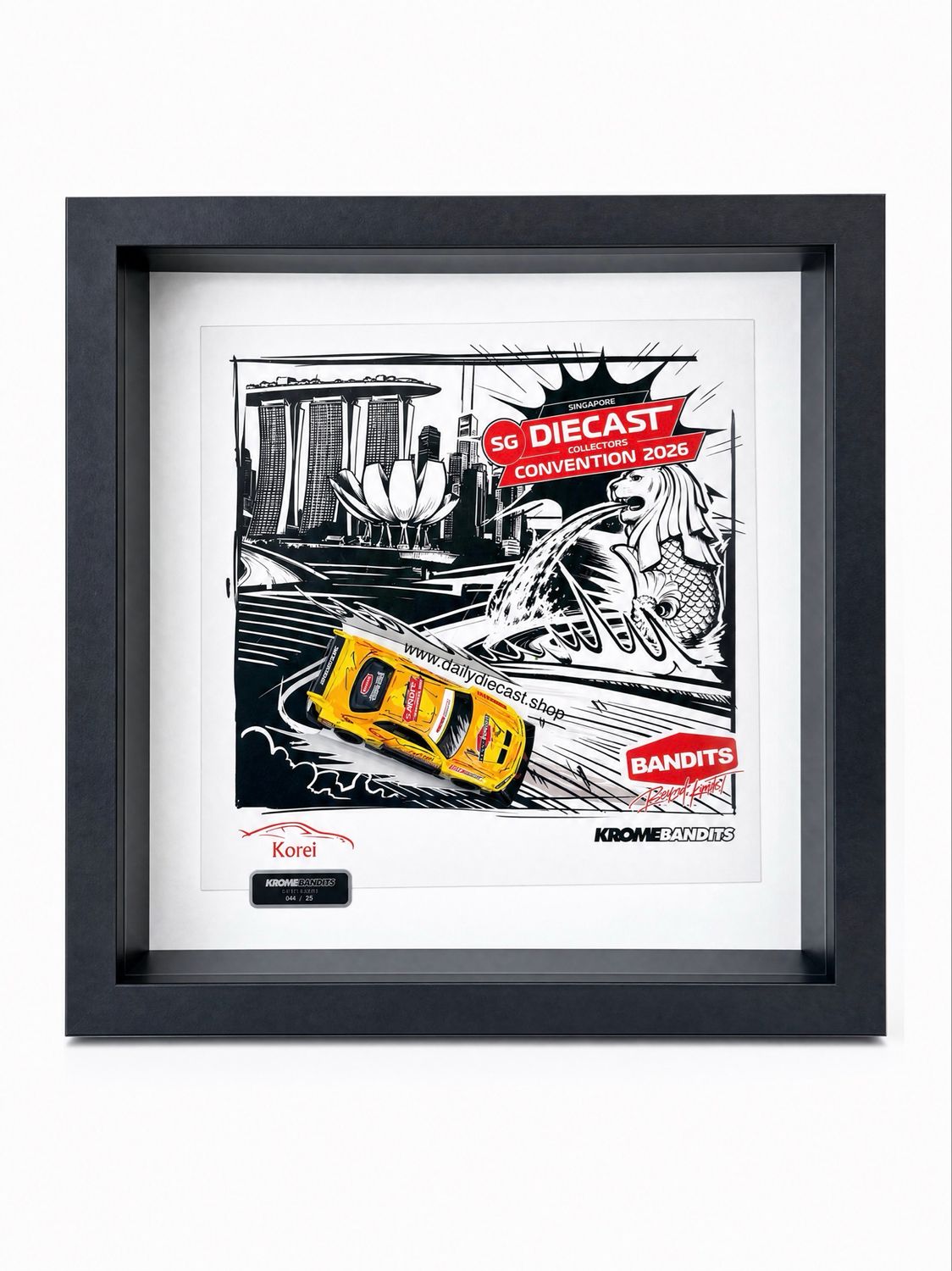 Krome Bandits Liberty Walk ER34 Yellow Sketch Custom Portrait | 2026 Singapore Diecast Collectors Convention