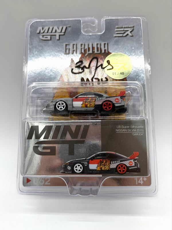 #652 MINI GT x MIZU Diecast LB-Super Silhouette Nissan Silvia (S15) “Garuda” Raw Chase Blister | Mizu Diecast Limited Sticker Edition