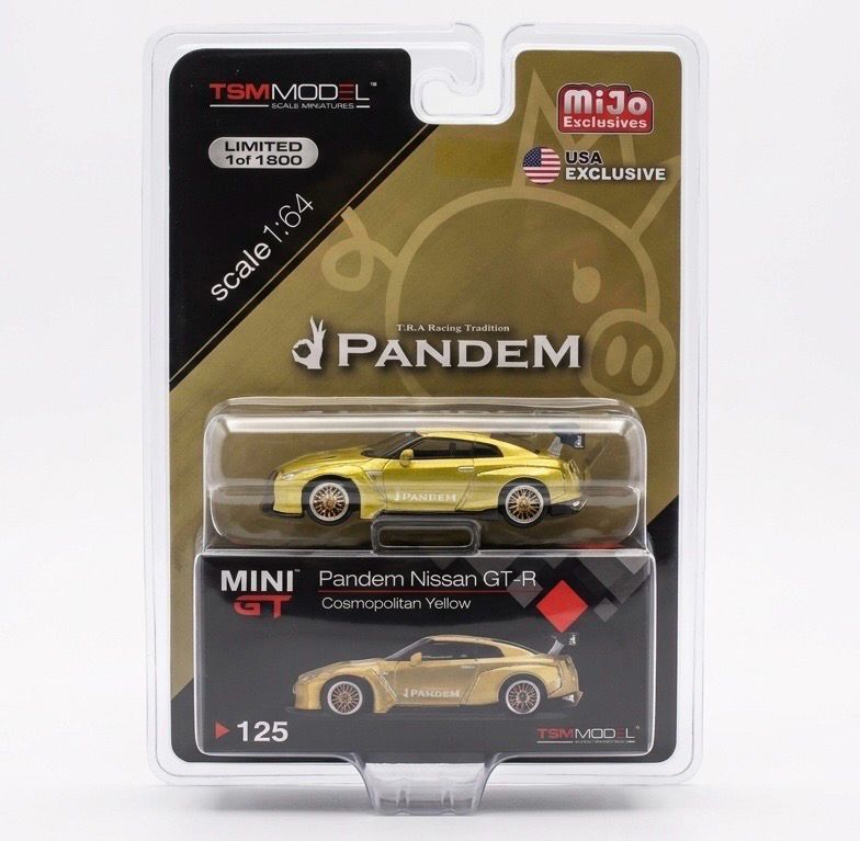 #125 MINI GT Pandem Nissan GT-R Cosmopolitan Yellow Blister