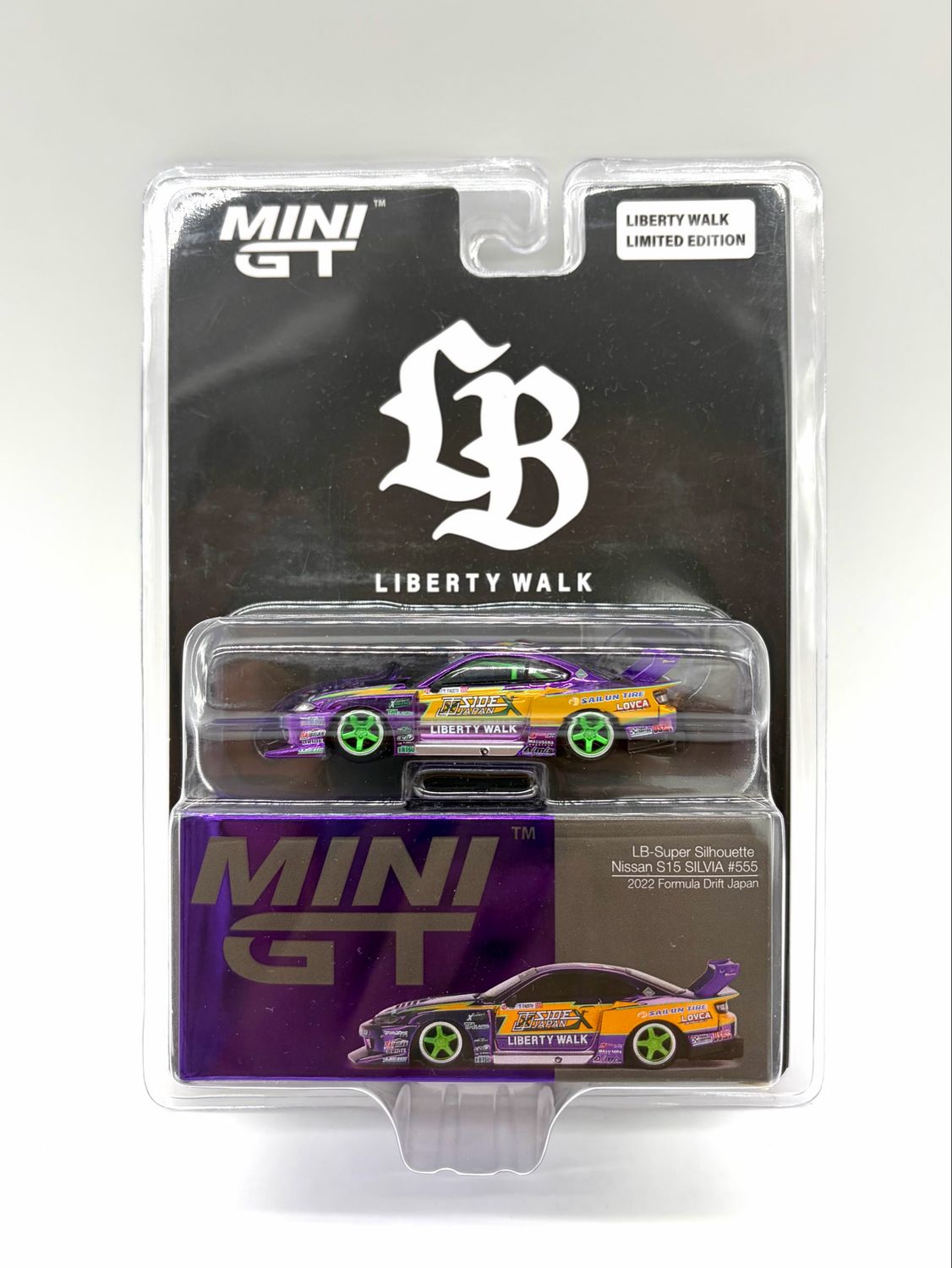 #576 MINI GT LB-Super Silhouette Nissan S15 SILVIA #555 2022 Formula Drift Japan Blister | Liberty Walk Store Exclusive