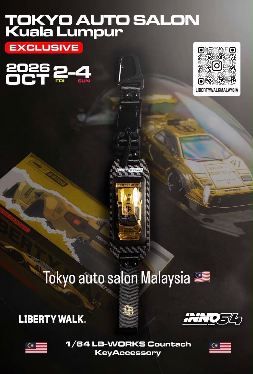 [PREORDER] INNO64 x INNSTANS LB-Works Countach Gold Chrome w/ Key Accessory | 2026 Tokyo Autosalon KL